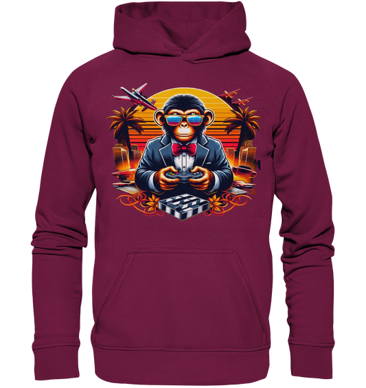 Gamer Monkey - Basic Unisex Hoodie Burgundy